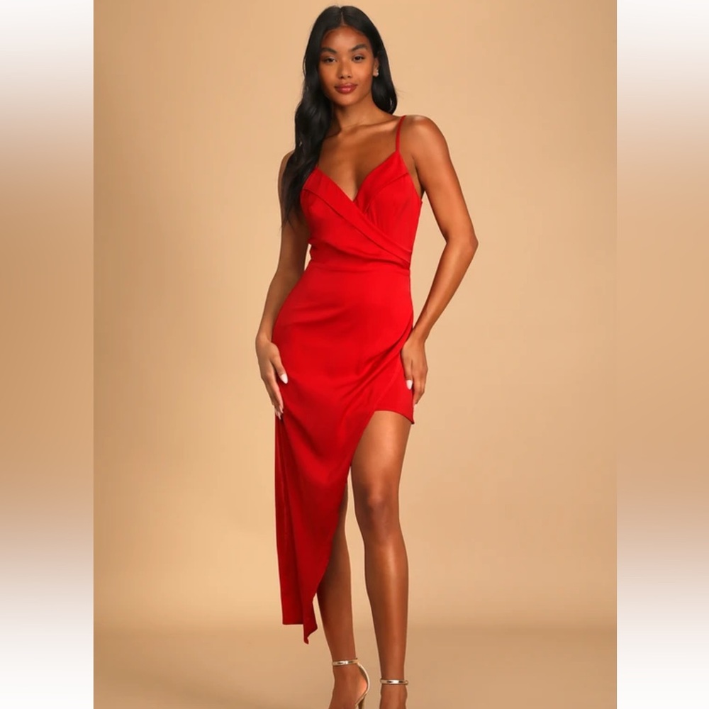 Lulu's Vibrant Scarlet Asymmetrical Dress